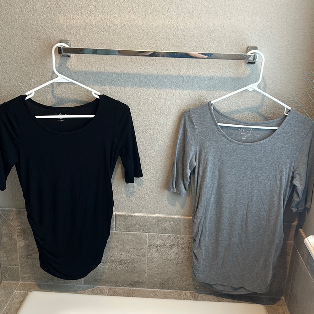 TWO small maturity shirts 3/4 sleeve very soft good condition